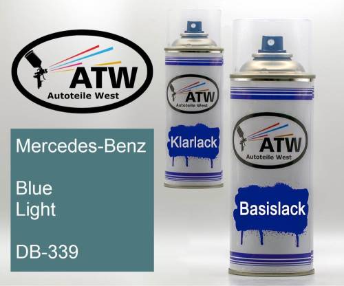 Mercedes-Benz, Blue Light, DB-339: 400ml Sprühdose + 400ml Klarlack - Set, von ATW Autoteile West.